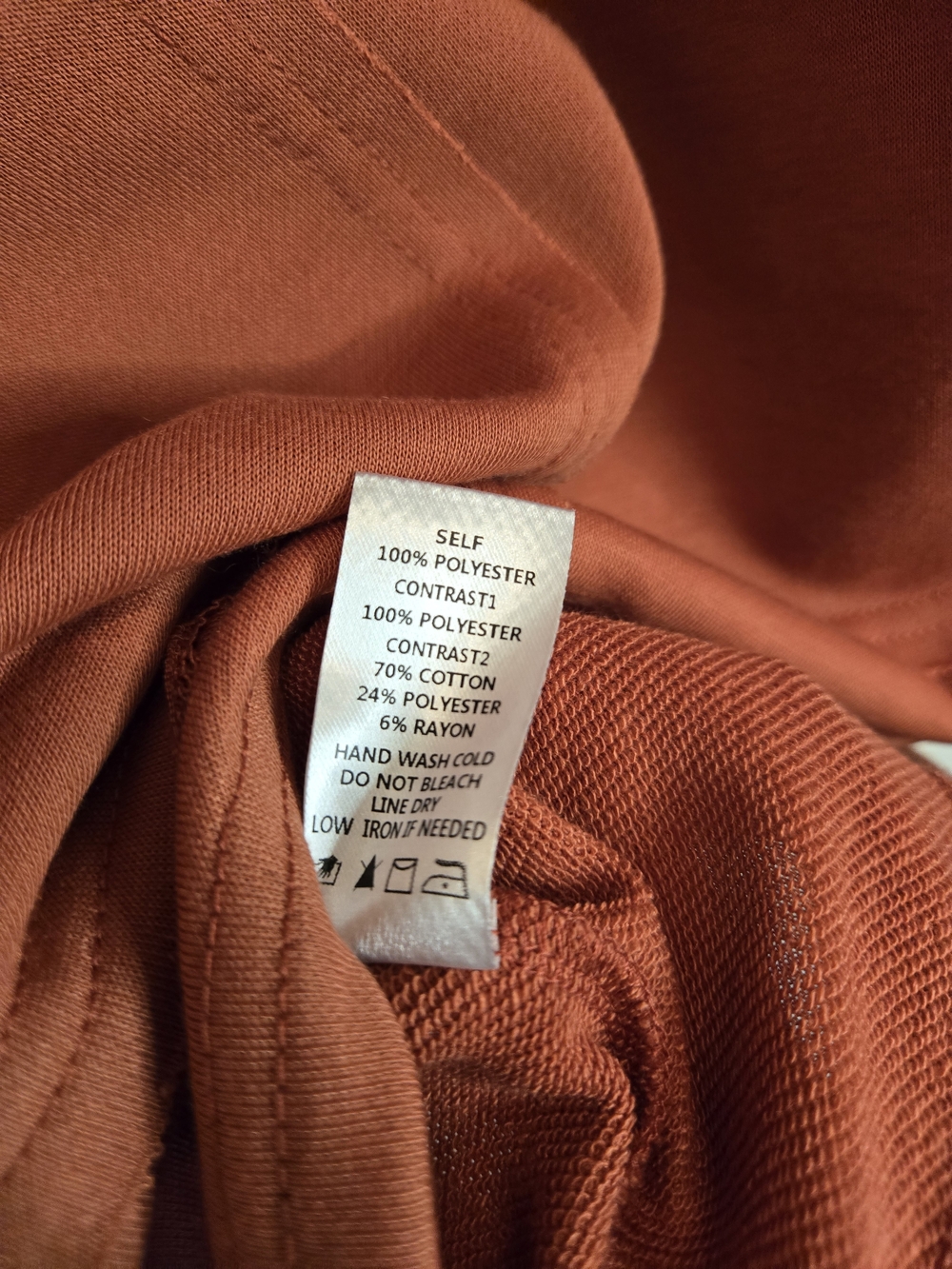 Altar'd State Rust Long-Sleeve Polo with Cream Collar, Size Medium, NWT - Picture 7 of 7